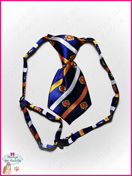 Gravata Importada Listras (Azul, Branco & Amarelo)