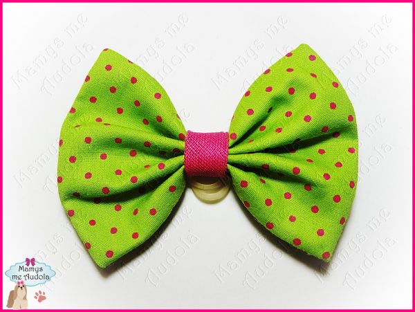 Tiara Verde c/Poá Rosa