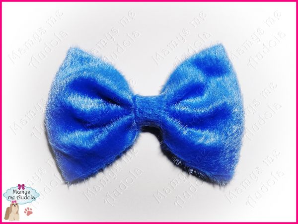 *Novo!! Laço de Tecido Felpudo Azul