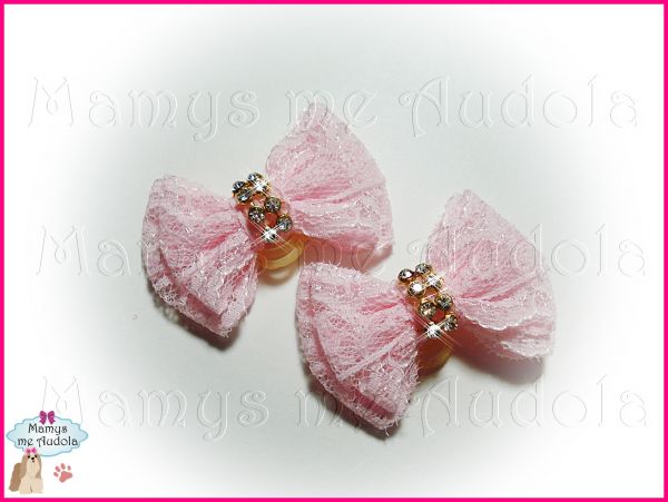 Laços de Renda Rosa Bebê